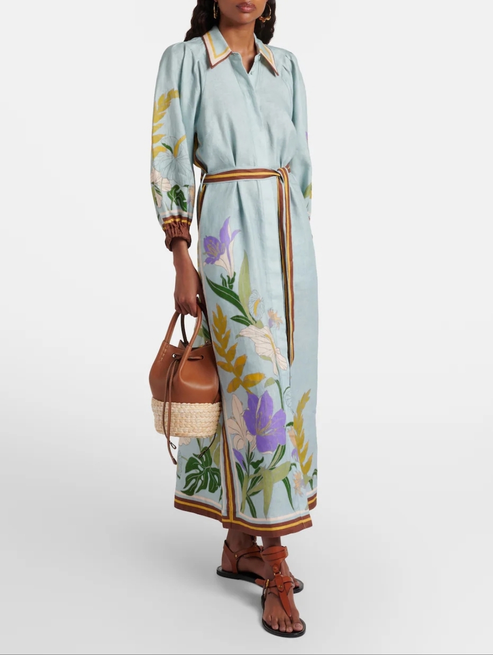 ALEMAIS Alfie Linen Midi Shirt Dress - Picture 1 of 15